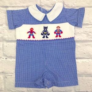 Superhero Smocked Shortall